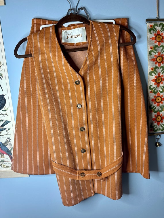 1970s Vintage Jantzen Striped Vest with Belt and M