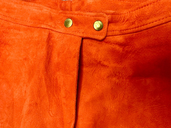 70s Burnt Orange Genuine Leather Vest and Gaucho … - image 8