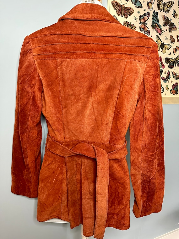 Vintage 1970s Rust Colored Suede Jacket - image 5