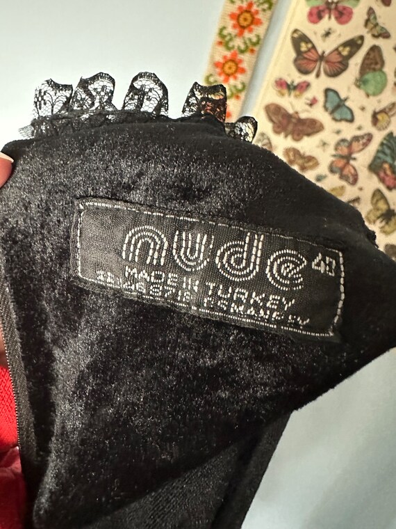 1990s Velvet Cutout Maxi Dress With Burnout Sleev… - image 5