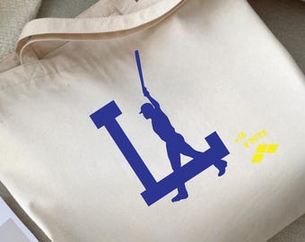 Los Angeles Dodgers fan | Essential Tote Bag | Carry All Bag | Blue Dodgers |  Cute Bag | Aesthetic Tote | Canvas Tote Bag | Cotton Bag