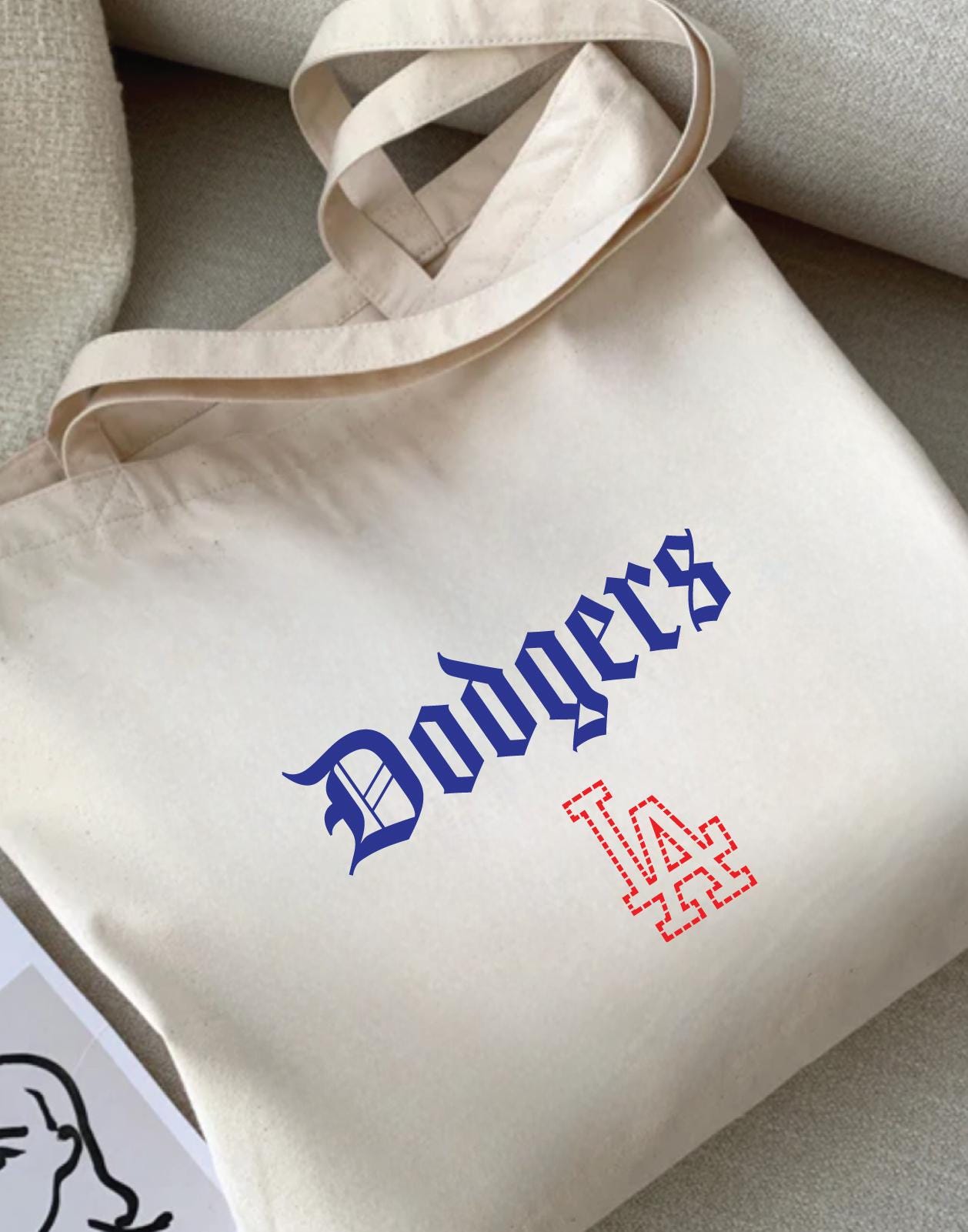 Los Angeles Dodgers Tote Bag | LA Dodgers Canvas Shoulder Bags