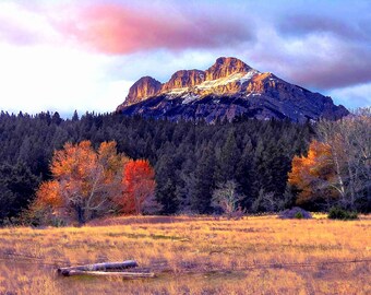 Montana Landscape Photography Autumn Rocky Mountain Front Sunrise Sawtooth Mtn Wall Desk Office Decor Prints for Sale Nature Photography