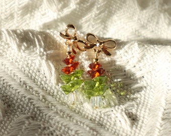 Christmas Tree Earrings| Green Earrings| Christmas Gift| Holiday Earrings| Holiday Gift| Stud Earrings