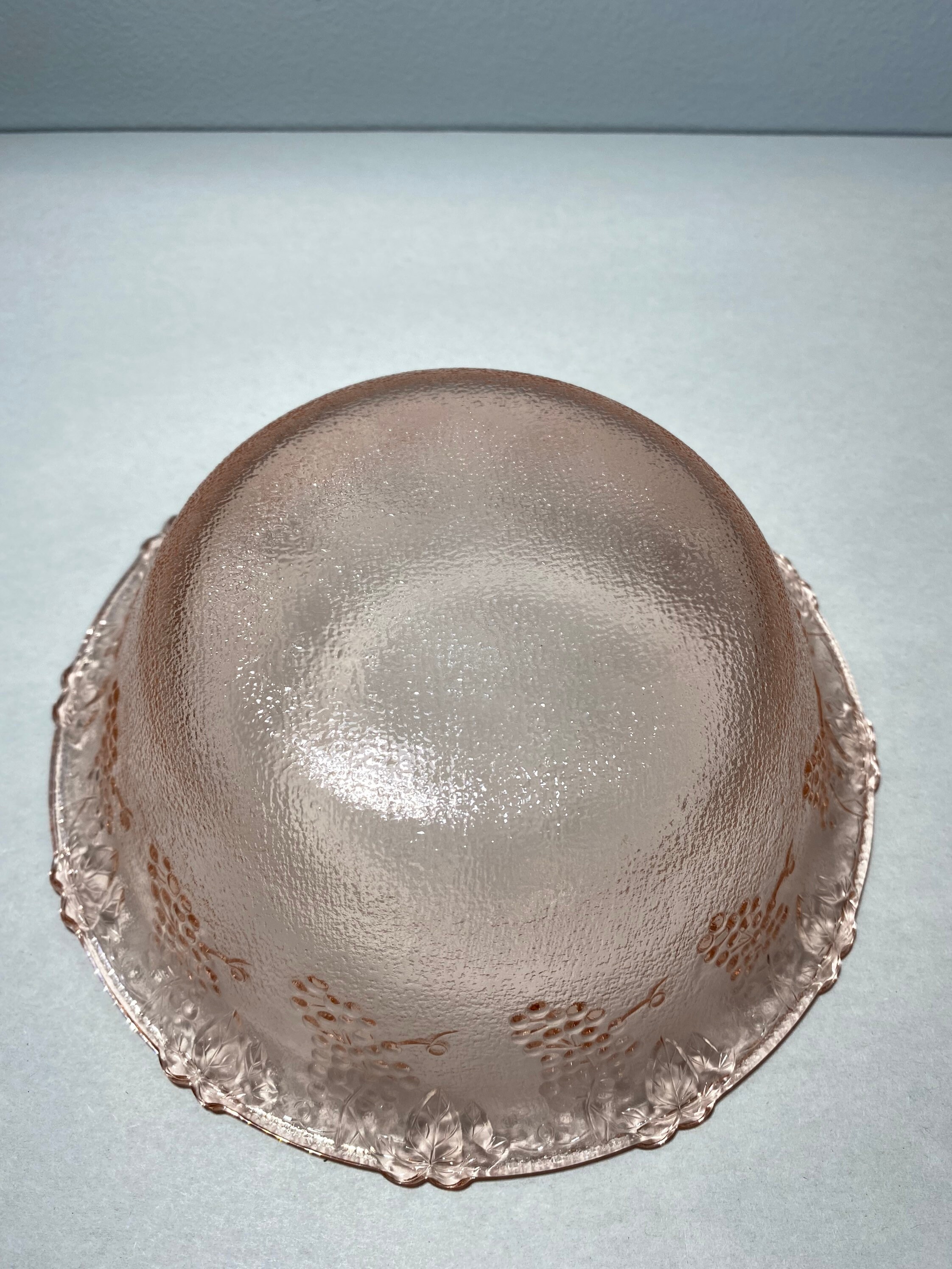 Vintage 1950s Pink Depression Glass Bowls Grape Motif Design Etsy