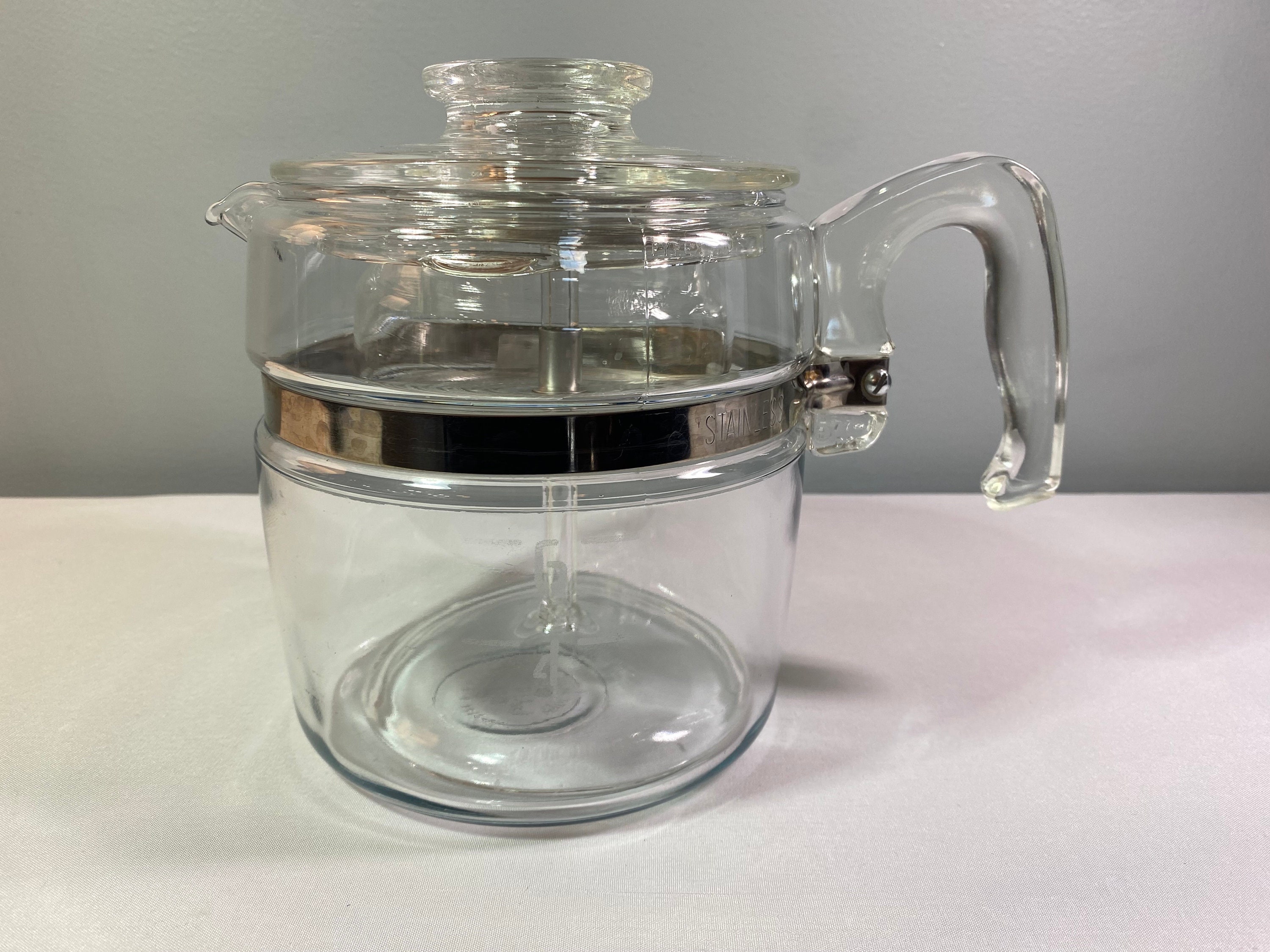  Vintage Pyrex 7756 6 Cup Stovetop Percolator Flameware Slight  Blue Tint: Kitchen Products: Home & Kitchen