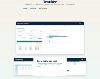 Debt Payoff Tracker Spreadsheet | Snowball vs Avalanche Calculator | Excel Debt Planner