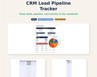 CRM Lead Pipeline Tracker Spreadsheet | Sales Management Tool (Google Sheets Excel)