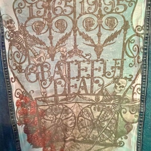 Upcycled Denim Jacket with Vintage Grateful Dead Back Patch
