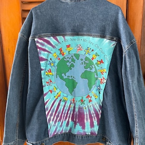 Upcycled Denim Jacket with Vintage Grateful Dead Back Patch