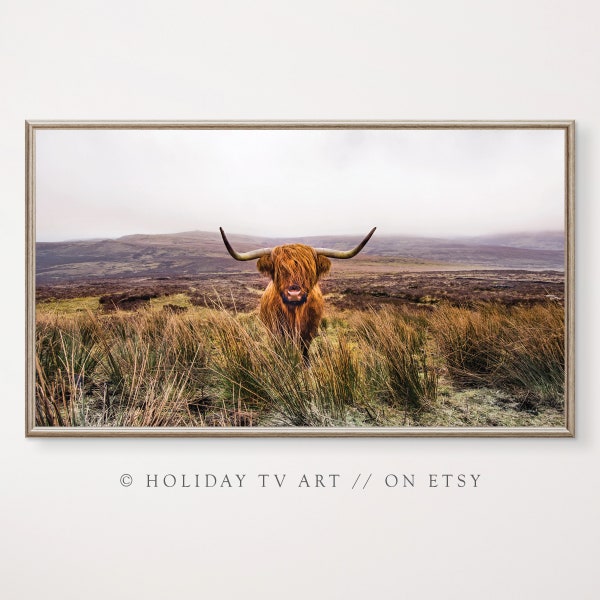 Samsung Frame TV Art,Samsung Art TV,Highland Cow Frame TV Art,Scottish Highland Cow Wall Art,Farmhouse Frame tv,Scotland,Instant Download