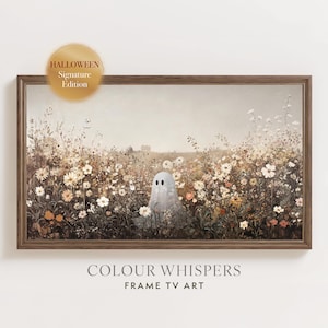 Arte para TV com moldura de Halloween, Cena de flores silvestres de outono, Arte de TV fantasma, Samsung Frame TV, Decoração de casa de campo de outono, Download instantâneo