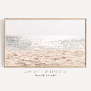 Beach Frame TV Art, Samsung Frame Art, Coastal TV Art, Sandy Beach Art, Ocean Frame tv Art, Summer Wall Art, Wave tv Art, Instant Download