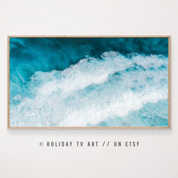 Beach Frame TV Art Samsung Frame TV Art Coastal Frame TV Art Beach Frame tv Art Blue Ocean Frame tv Art Beach Wall Art Wave Frame tv Art