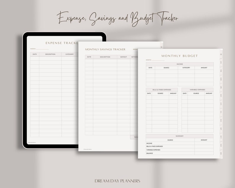 Digital Daily Planner | Monthly Planner | Weekly Planner | Minimalist ...