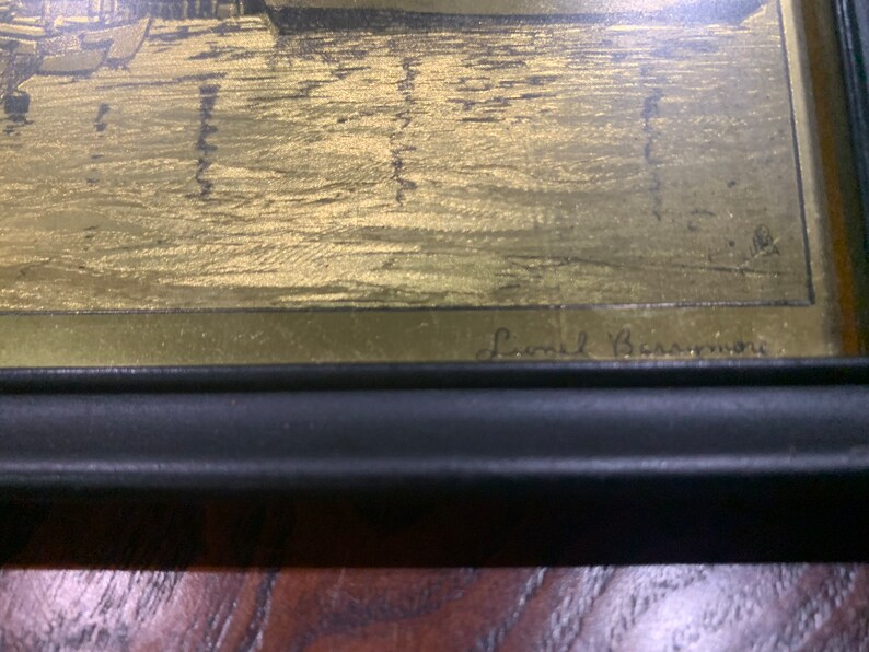 Lionel Barrymore Gold Foil Etching old Red Bank Etsy