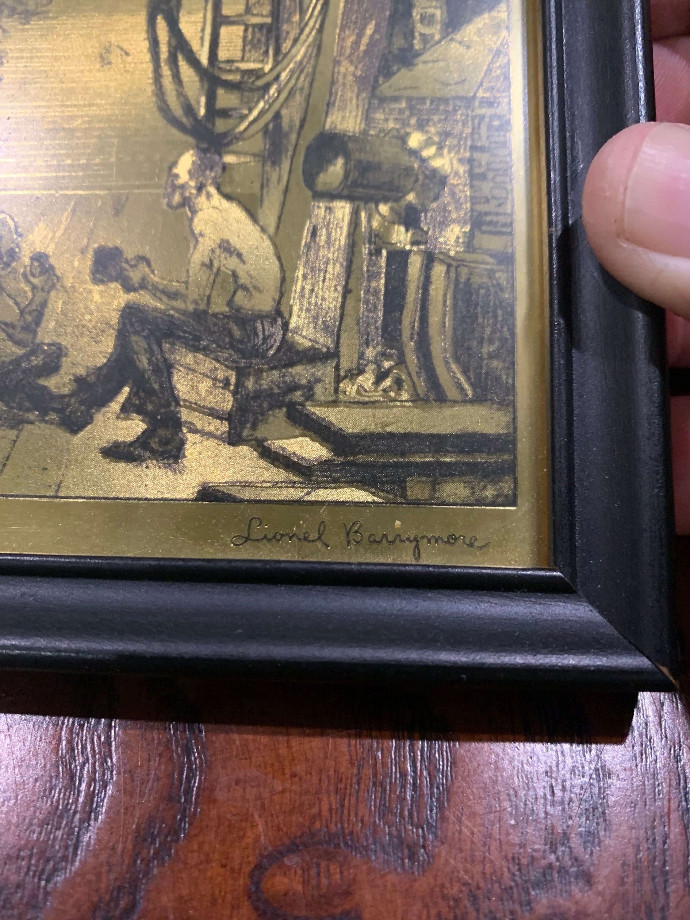Lionel Barrymore Gold Foil Etching Old Boat Works Etsy