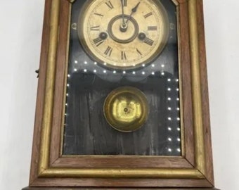Very Early E. Ingraham 30 Hour Octagon Top Shelf Clock Circa 1879 Runs Well