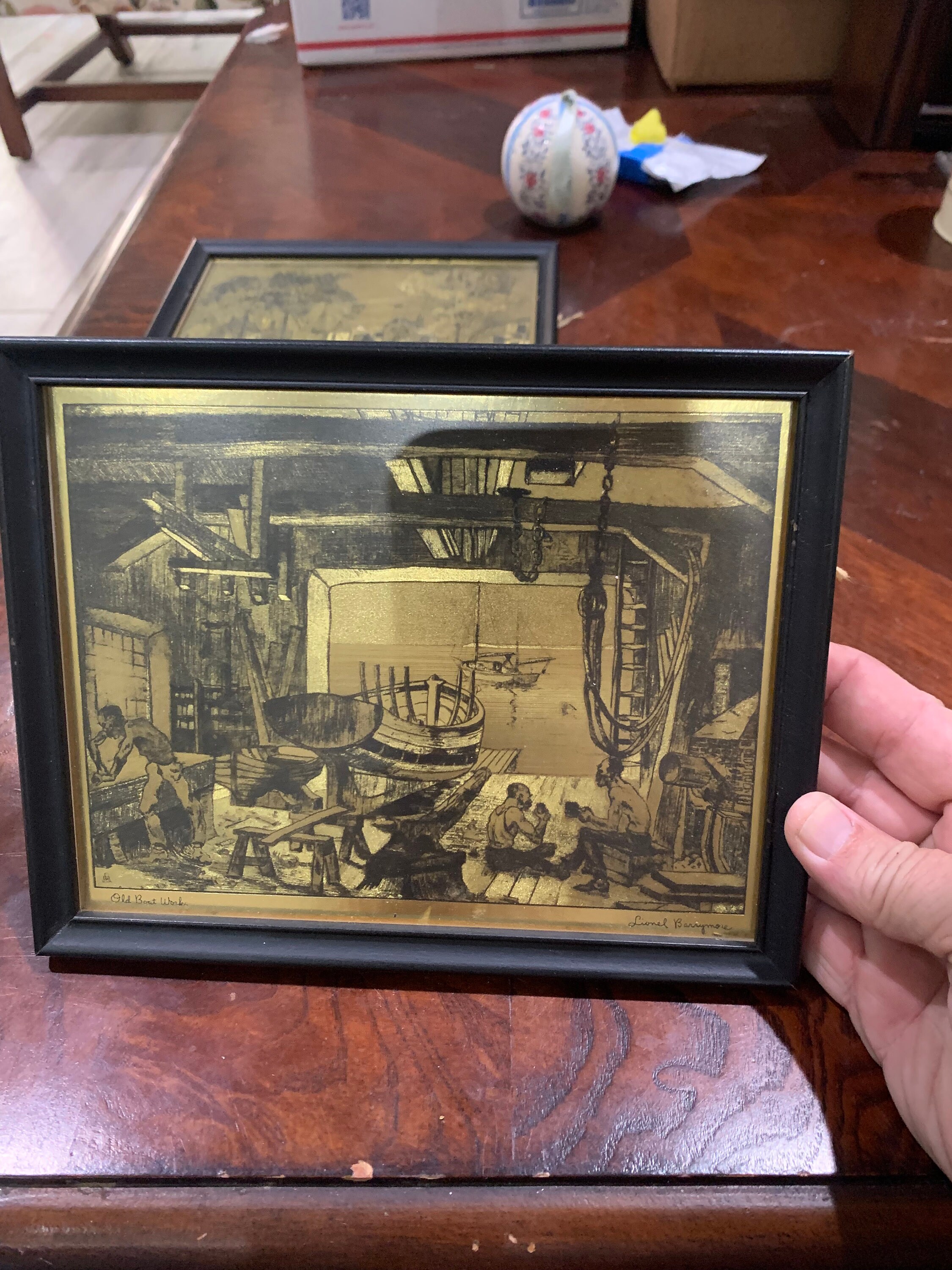 Lionel Barrymore Gold Foil Etching Old Boat Works Etsy