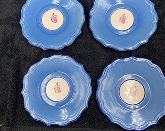 Niderville Oriane 6” Plate - Blue With Purple Butterfly
