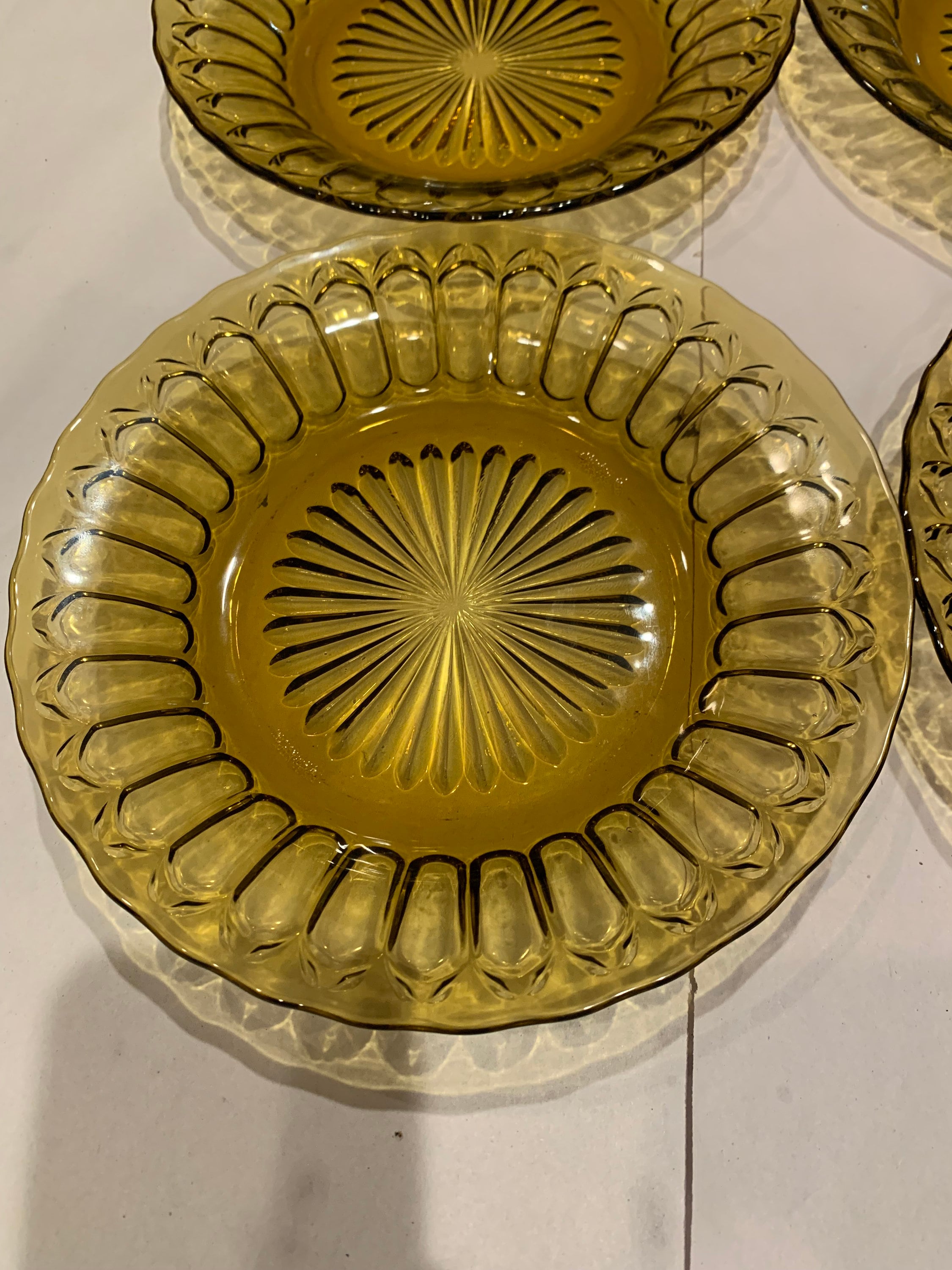 9 Pasari Indonesia Amber Glass Salad Plates Set of Four Etsy