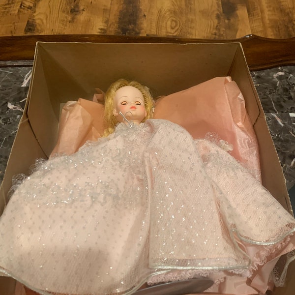 Vintage Madame Alexander Cinderella Doll In Pink Gown 14" #1546 In Box W Stand