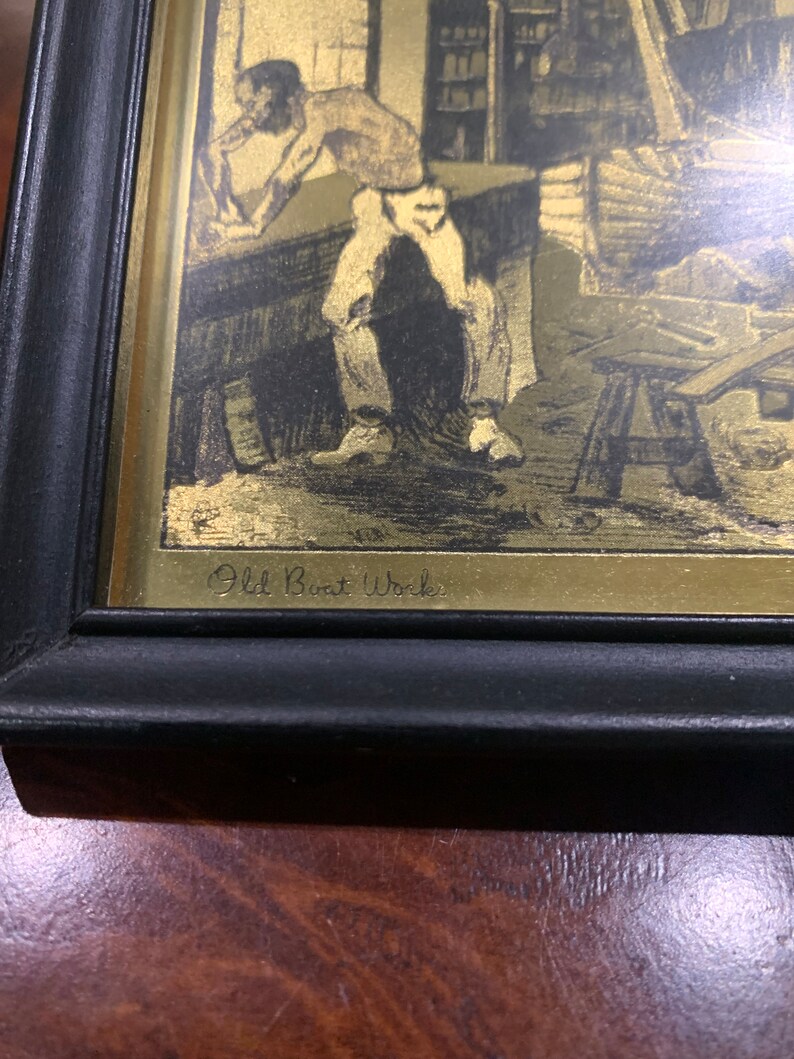 Lionel Barrymore Gold Foil Etching Old Boat Works Etsy