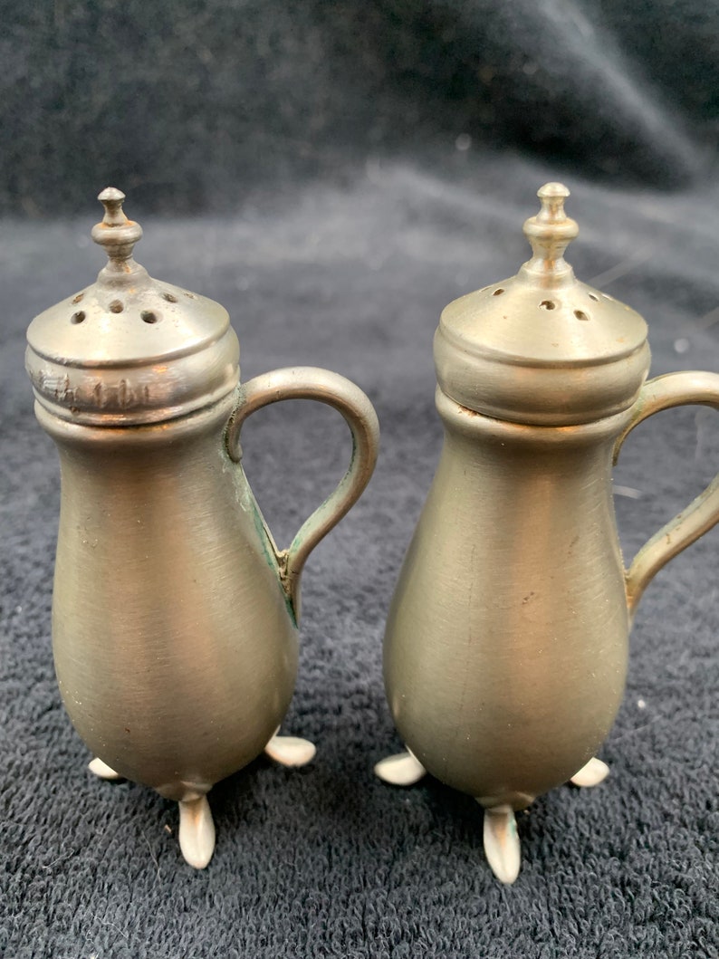 Pewter Salt and Pepper Shakers Marked JCB 5 Etsy