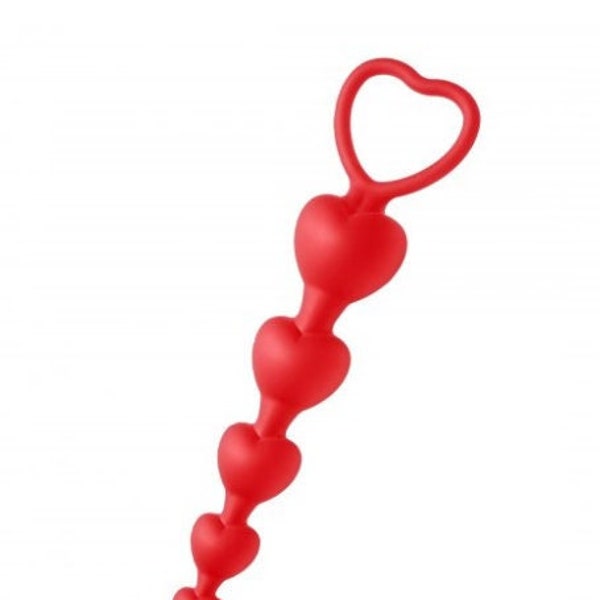 Heart shaped Silicone Anal Beads