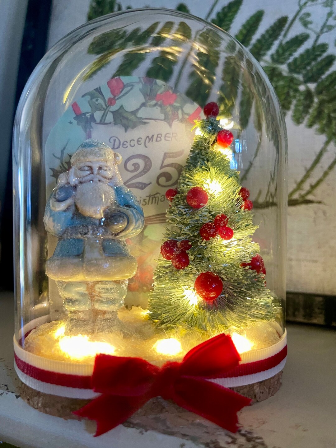 Vintage Style Santa in Lighted Christmas Globe - Etsy