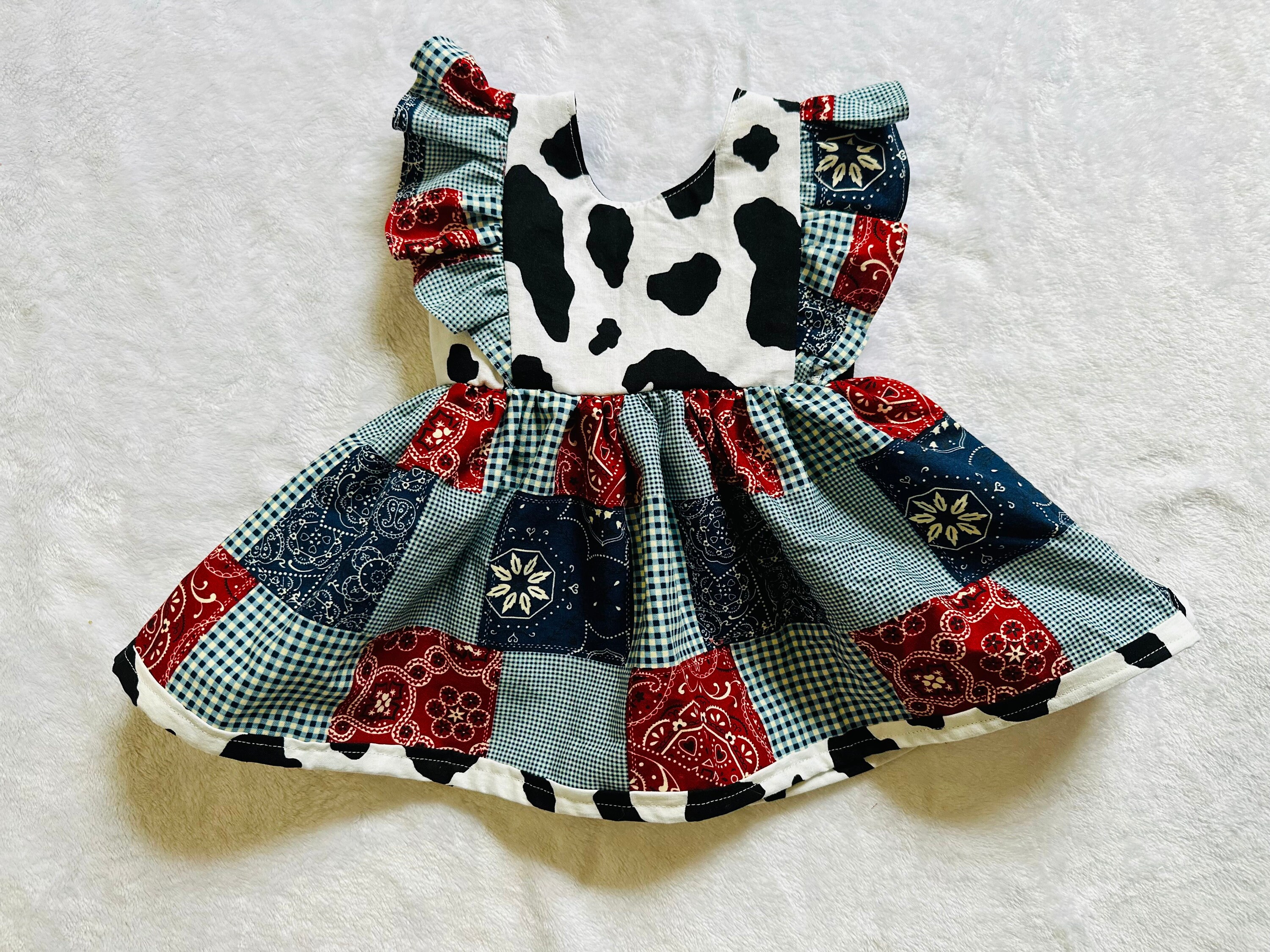 Cow Farm Pattern Print Dress