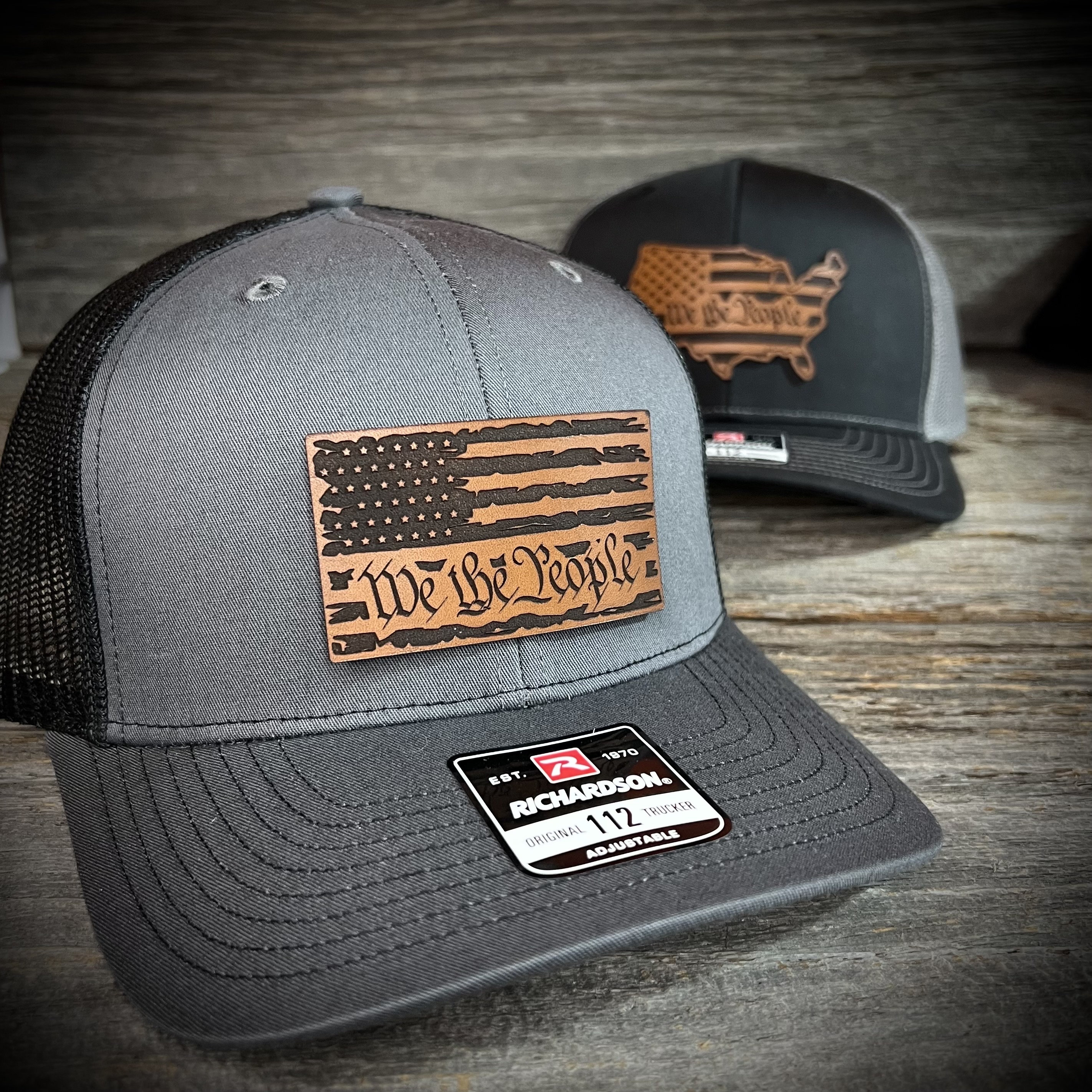 We The People Leather Patch Hat - Hutch Leather Works