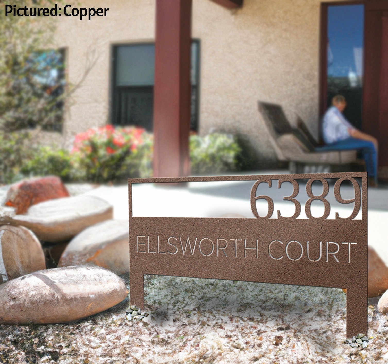 Custom Metal Address Sign for Yard Personalized Steel Address Sign for