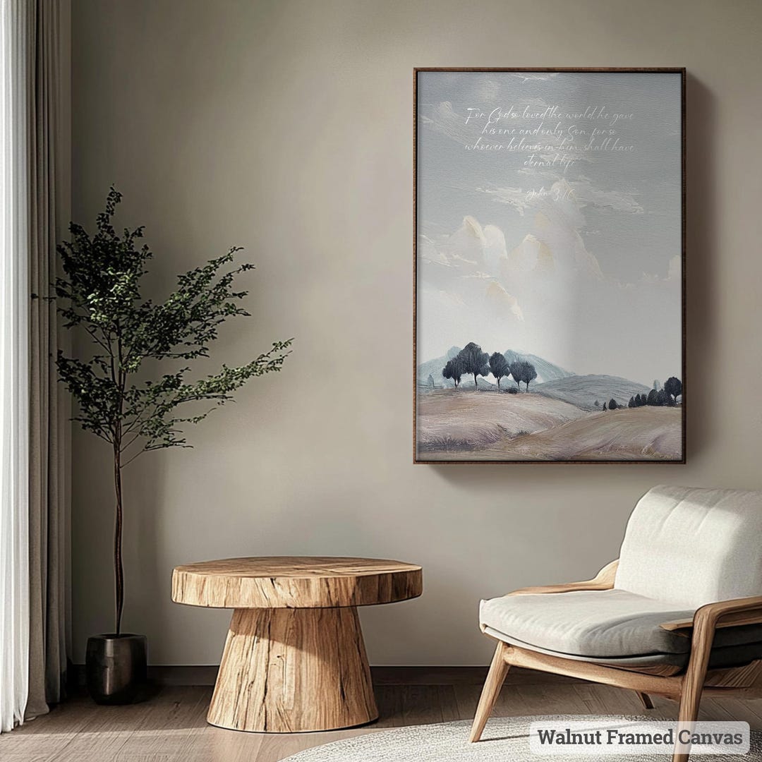 Rustic Scripture Paintings Inspirational Nature Art, Scripture Wall Print, Serene Landscape ...