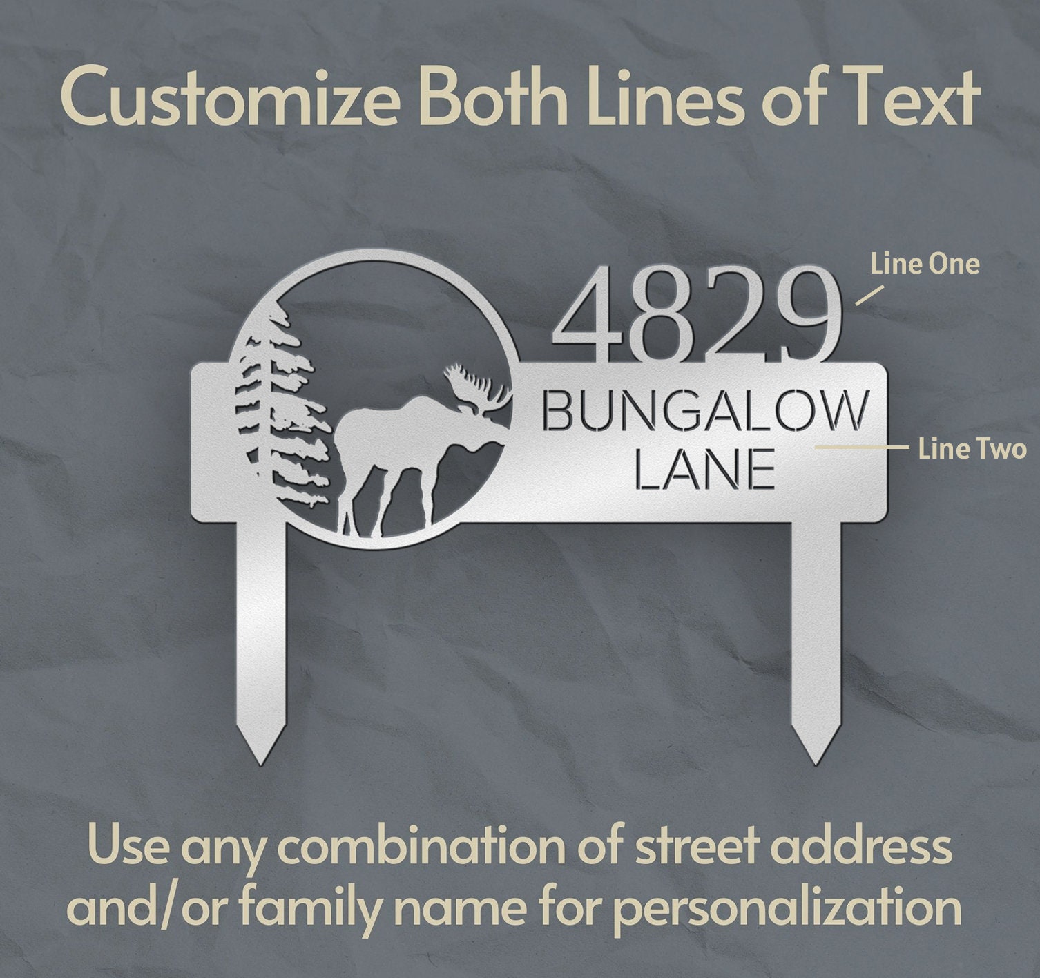 Large Metal Address Sign for Front Yard Outdoor Street Number Signs for