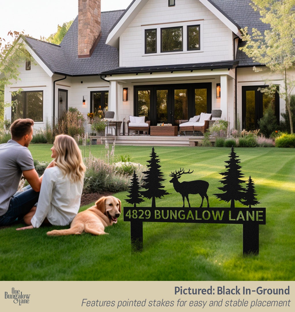 Personalized Address Sign for Yard Custom Outdoor Metal Street Number