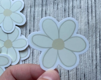 Beige Flower Sticker | Waterproof Vinyl Decal