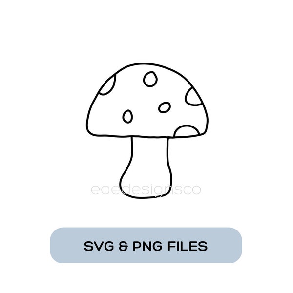 Polka-Dot Mushroom Digital Download | Mushroom PNG | Mushroom SVG | Mushroom Digital File