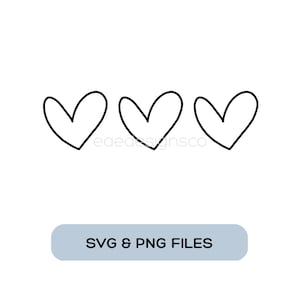 Download digitale di tre cuori / 3 file digitali di cuori / cuori carini / cuori SVG / cuori PNG