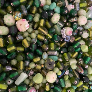 Green/Clear/Aqua Bead Mix 50g various shapes and sizes Beads for Jewelery/Beads For Earring/Bead Collection/Beads Coloured/Unique Beads