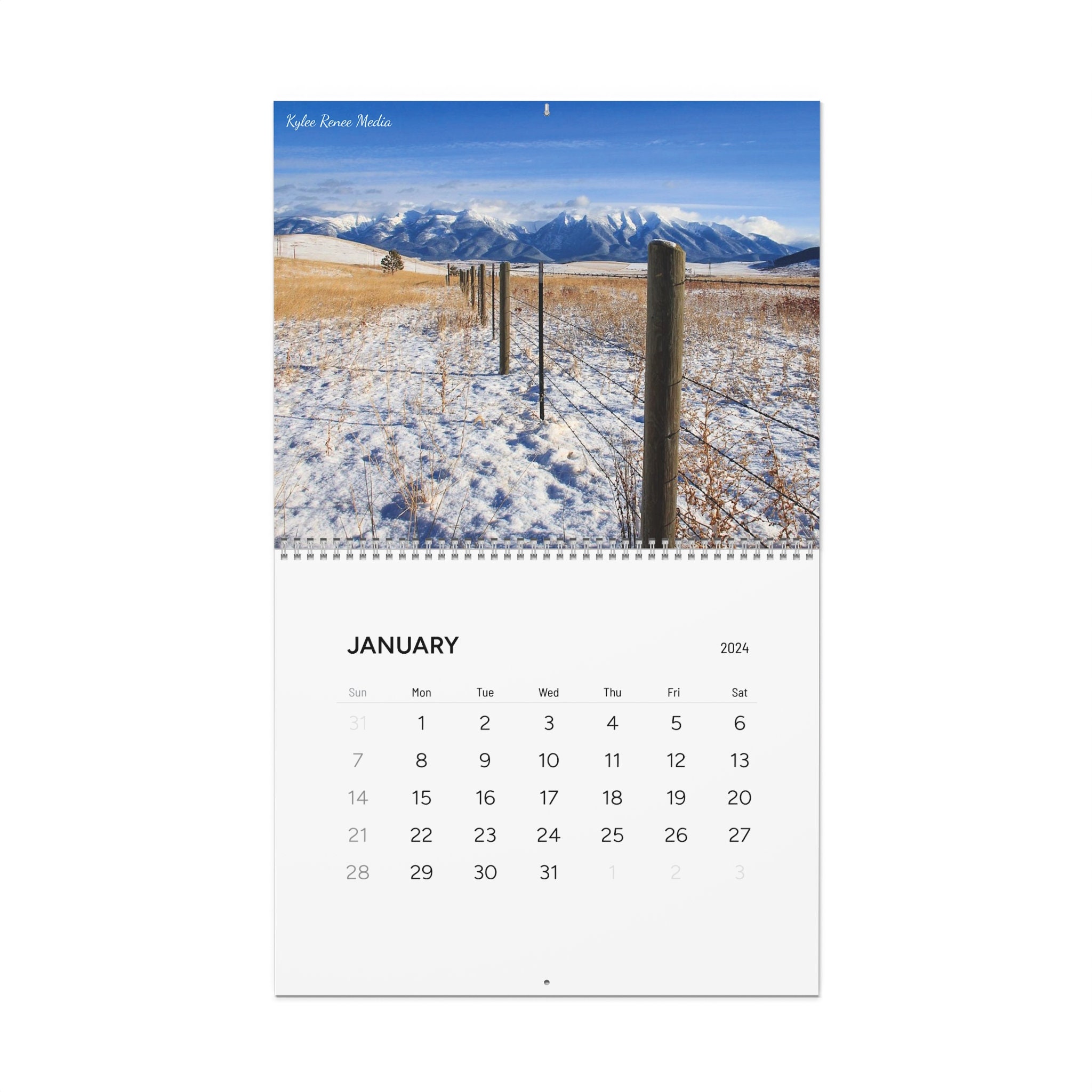 2024 Montana Calendar, Monthly Landscape Calendar, Montana Scenery