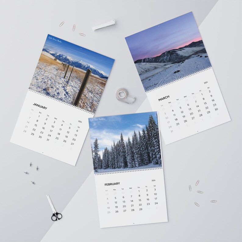 2024 Montana Calendar, Monthly Landscape Calendar, Montana Scenery