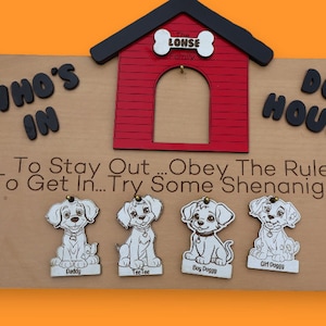 Personalized Family Dog House Plaque *behavior helper*CUSTOM*retro-inspired