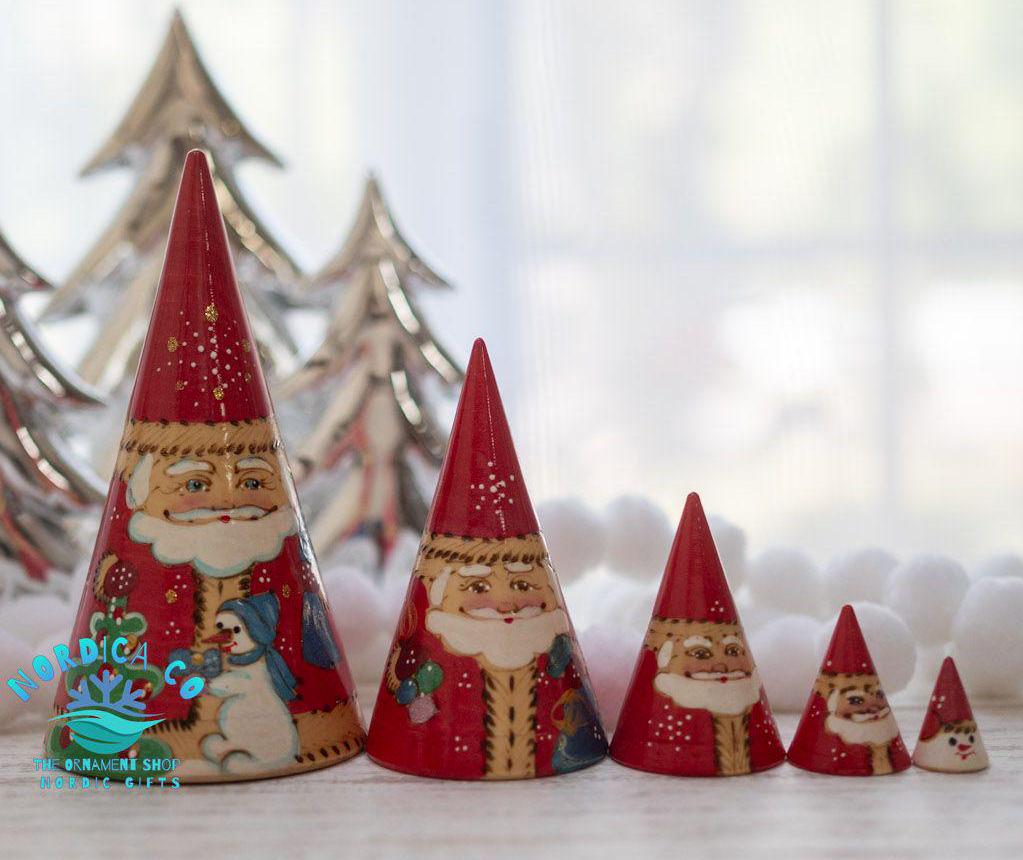 Christmas Gnome Nesting mechannicaly Doll