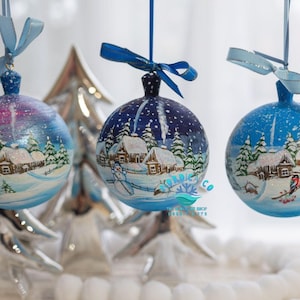 Decorazione natalizia in legno dipinta a mano: Paese delle meraviglie invernale nordico