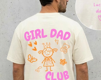 Comfort Colors® Girl Dad Club Shirt, Custom Name Dad Tee, Personalized Father Shirt, Matching Dad Gift, Cute Girl Dad T-Shirt