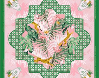 American Mahjong Mat, Flamingo Mahjong Mat, Leopard Mahjong Table Mat, Palm Beach Decor, Tropical Mahjong Gift, Mahjong Lover Accessory