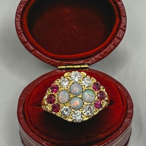 18ct Ruby,Diamond & Opal Ring
