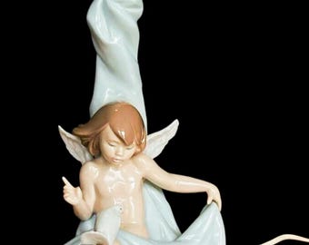 Lladro Enchanted Forest Lamp 6598, Porcelain Table Lamp Spain, Luxury Decorative Lighting, Collectible