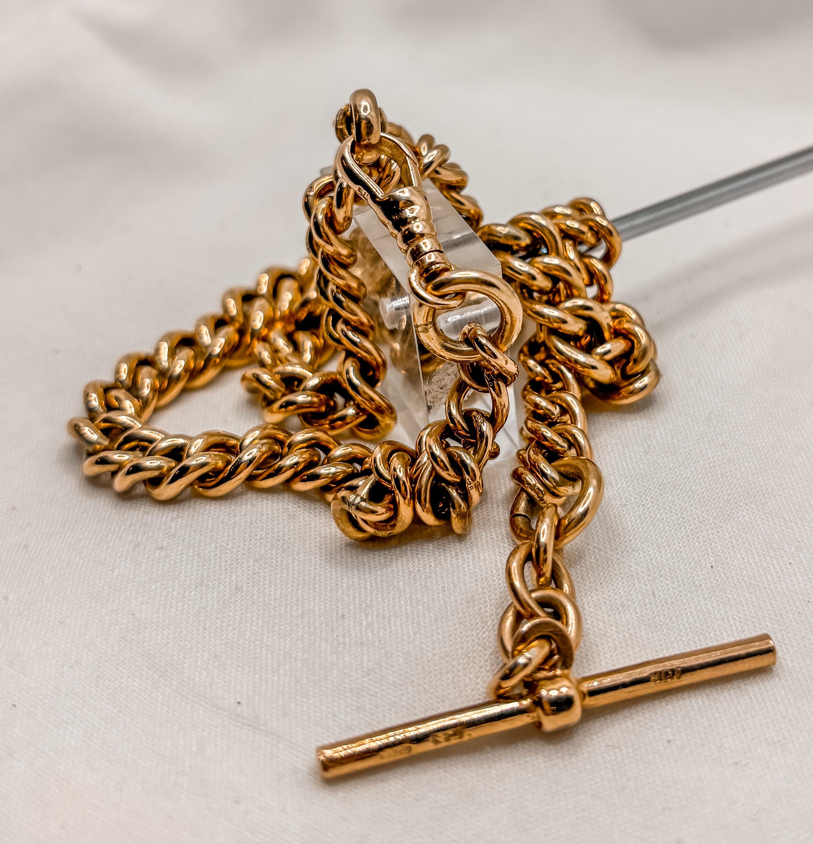 9ct Rose Gold Fob Chain Etsy